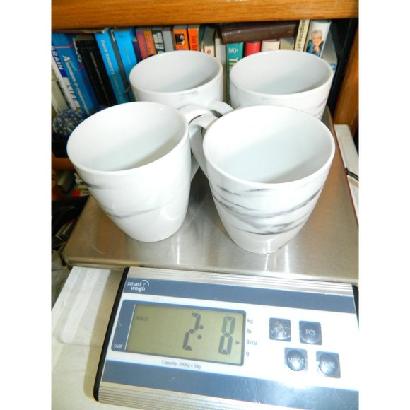 Marble Design Mugs Set of 4 H2K Home to Kitchen Porcelain Marble Effect Cups - Picture 11 of 12